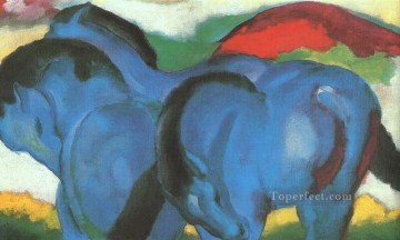 Animal Painting - Little Blue Horses abstract Franz Marc German